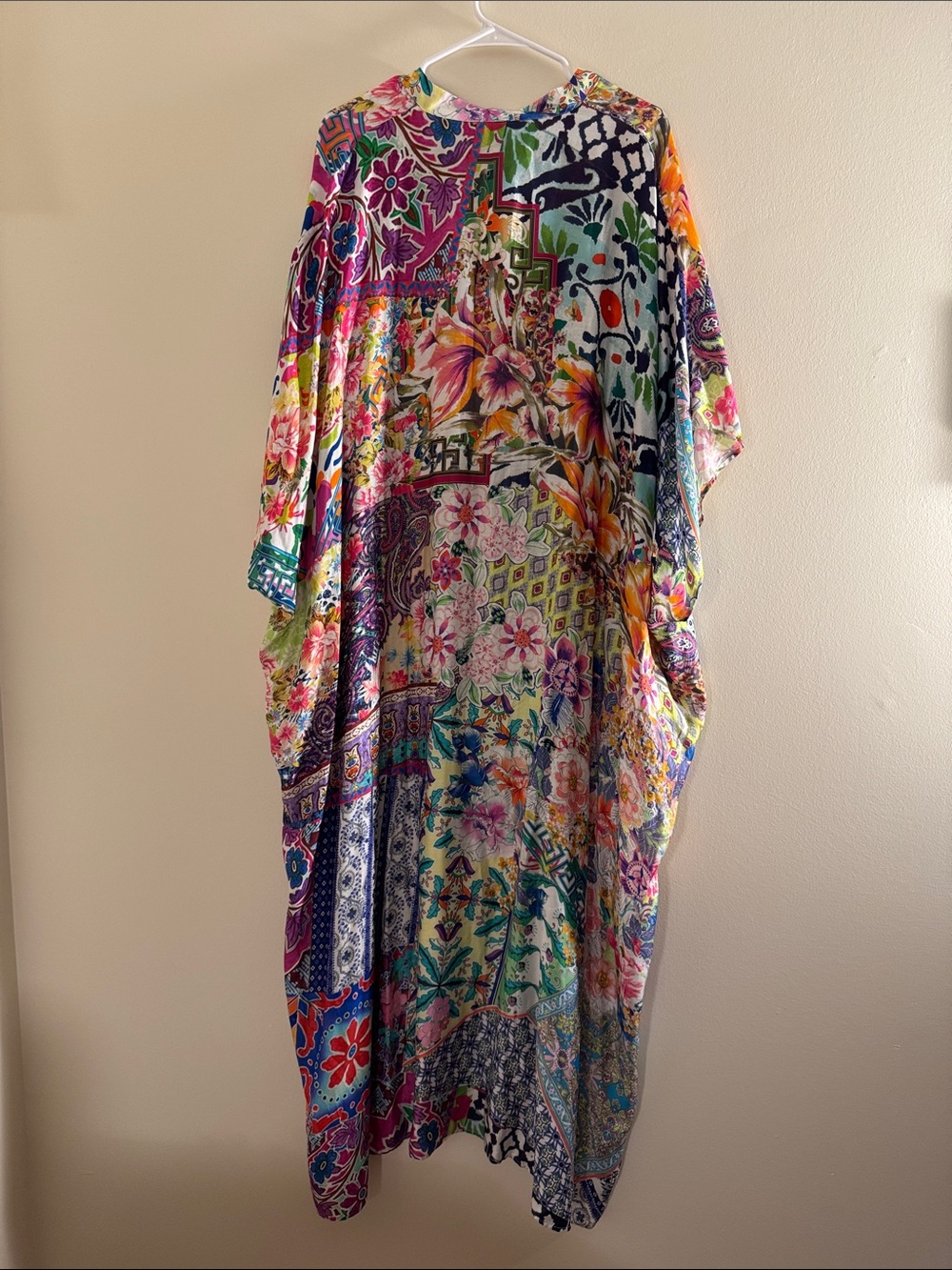 JOHNNY WAS Loci Patchwork Kaftan Coverup - Picture 4 of 9